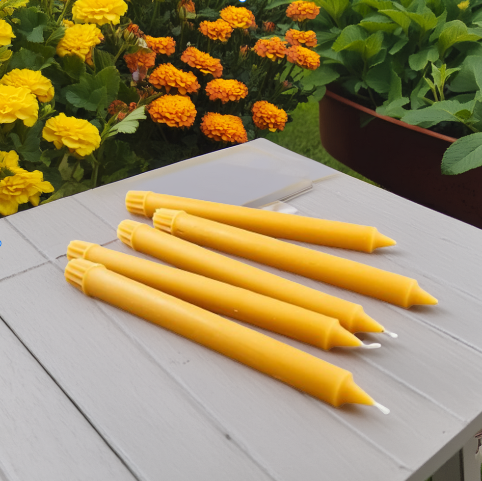 Taper Candles 100% Pure Beeswax Natural Candles for Elegant Home Decor and Special Occasions | 2 | 12