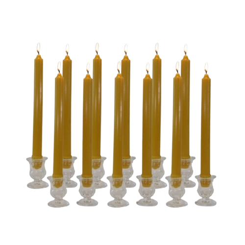 Taper Candles 100% Pure Beeswax Natural Candles for Elegant Home Decor and Special Occasions | 2 | 12