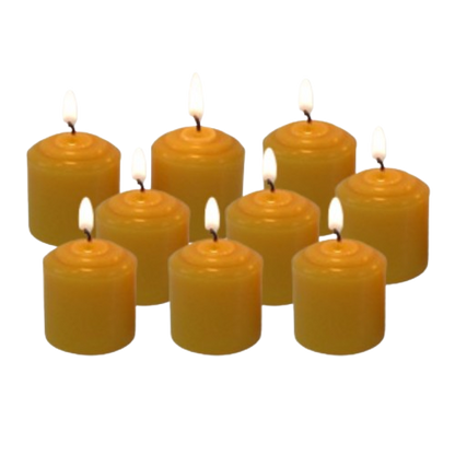 Mini Votive 100% Pure Beeswax Small Votive Candles - Natural Handmade Candles for Home, Events, and Gifts ( Various Sets) | 6 | 9 | 12 | 100 | 200