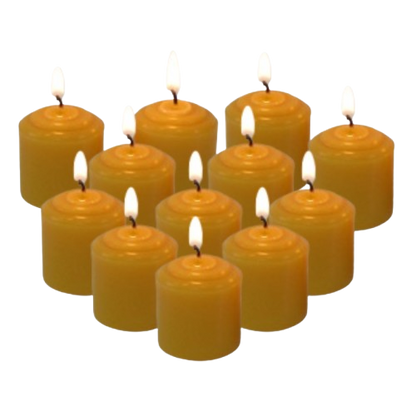 Mini Votive 100% Pure Beeswax Small Votive Candles - Natural Handmade Candles for Home, Events, and Gifts ( Various Sets) | 6 | 9 | 12 | 100 | 200