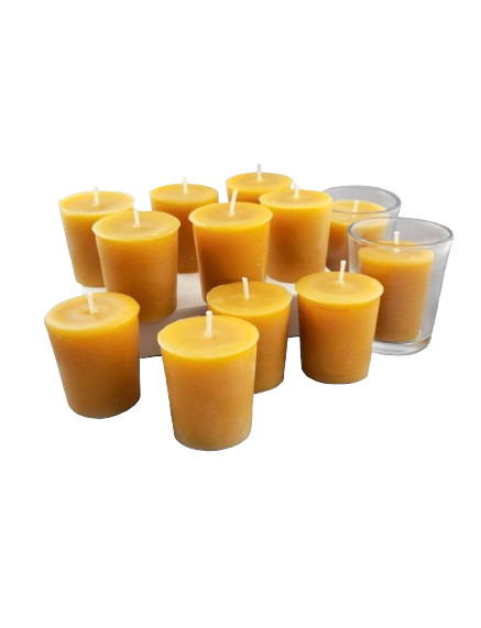 Large Votive 100% Pure Beeswax Votive Candles - Packs of Natural, Handcrafted Candles for Home Decor and Gifts| 4 | 6 | 12 | 48